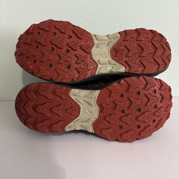 Asics Gel Venture 9 Trail Running Shoes Grey Black Red Size 12 Extra Wide Ortho - Picture 6 of 7